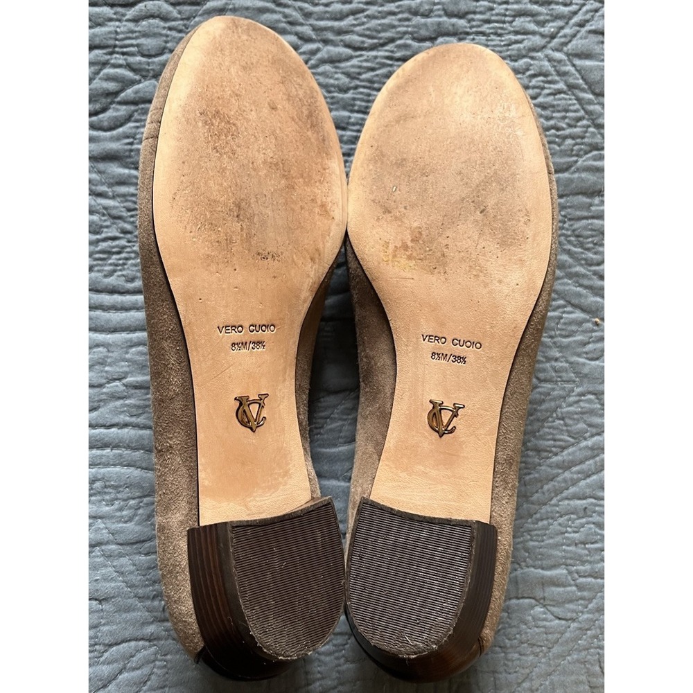 Vero Cuoio Vc Signature Vi-Nova Taupe Gray Brown Suede Slip On Loafers Size 8.5M - Picture 6 of 10